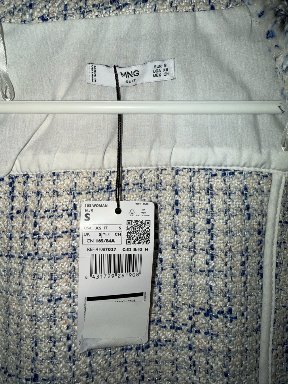 NWT Mango Cropped Tweed Jacket - Picture 3 of 4